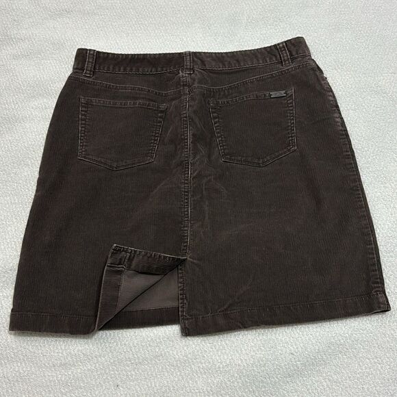 LL Bean Women 10Pet Brown Corduroy Short Pencil Skirt - Picture 11 of 12